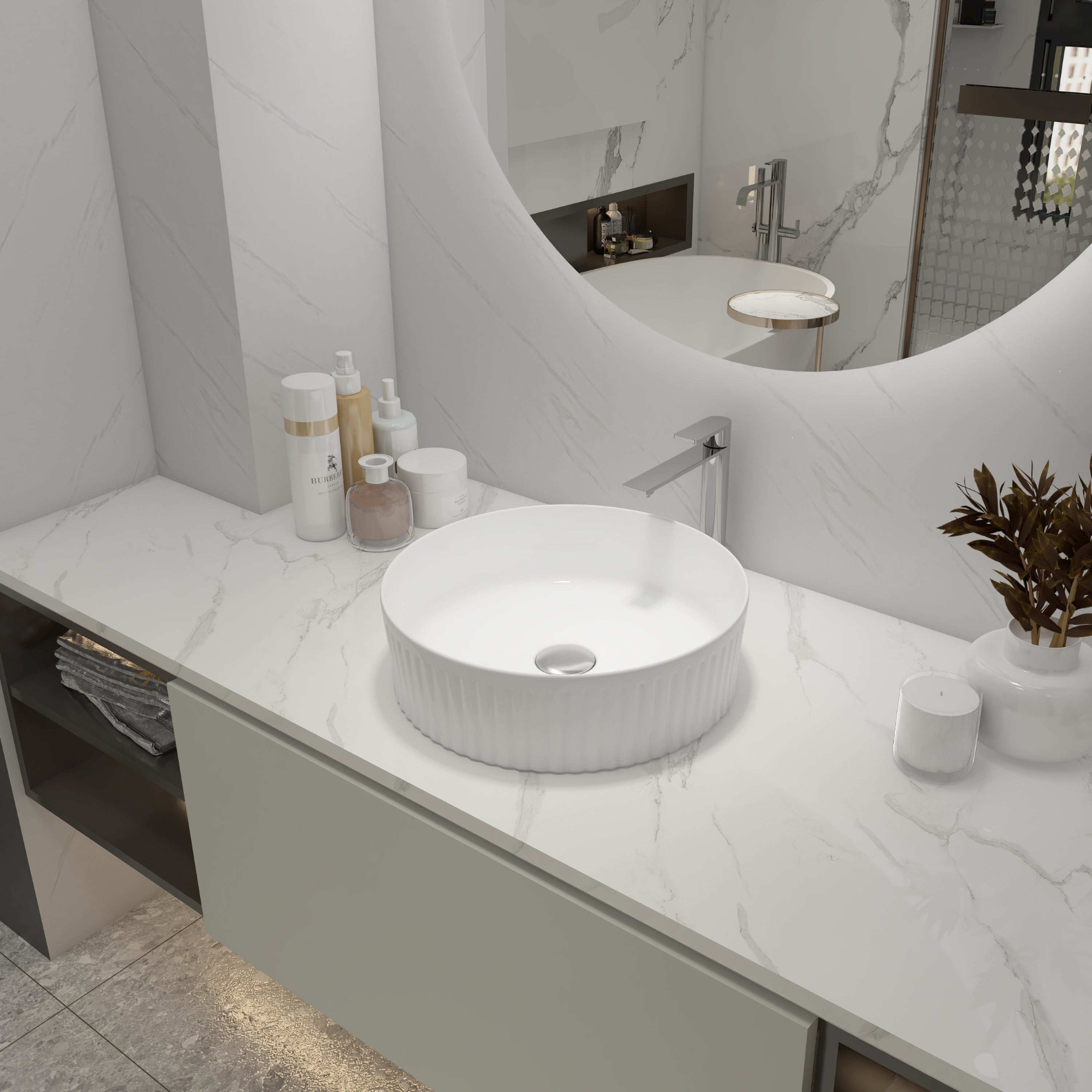 Ceramic Circular Vessel Bathroom Sink Art Sink BAA0014012OO