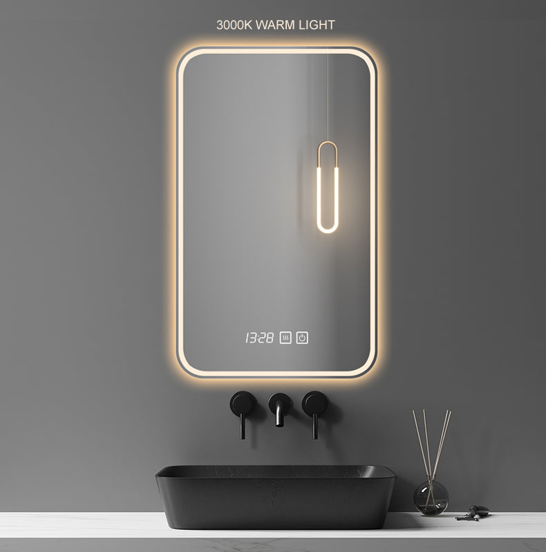 Rainly SmartGlow 20x28" LED Vanity Mirror - Time, Temp & Defogging