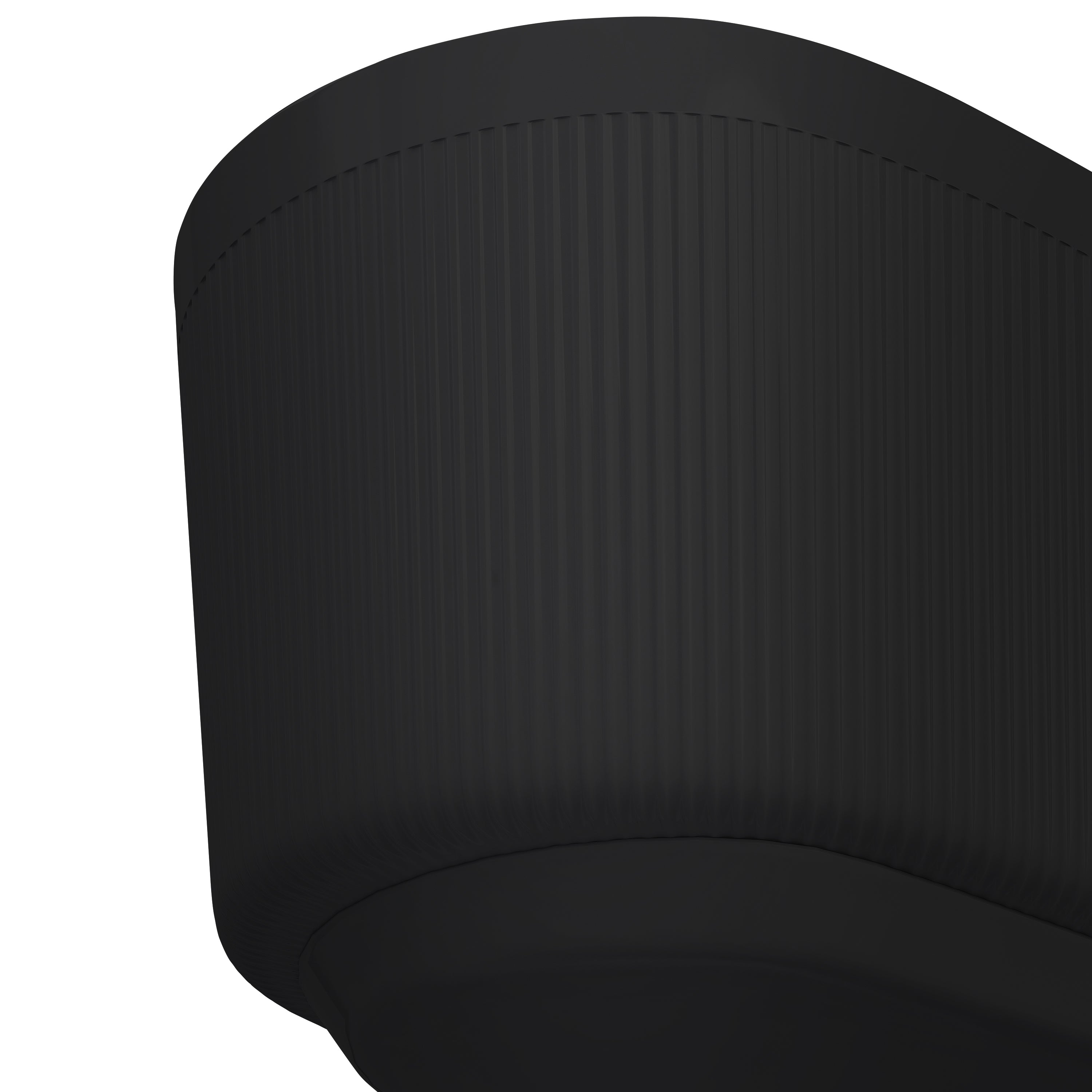 67" Acrylic Freestanding Bathtub with Unique Pleated Design: Spacious Oval Shape, Gloss Black Finish, Chrome Overflow & Pop-Up Drain