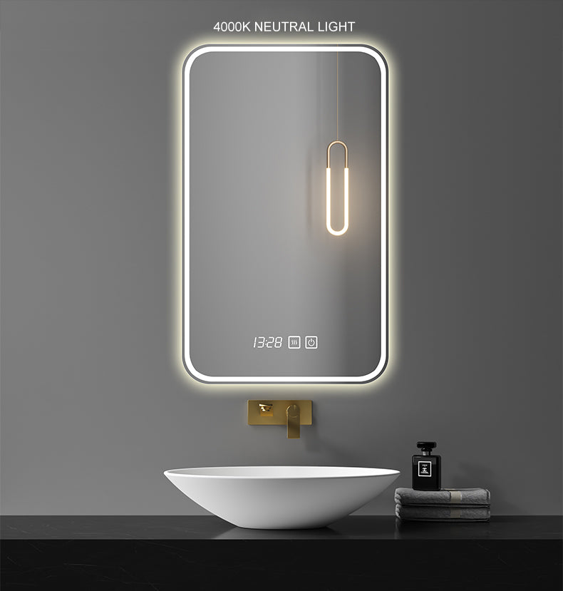 Rainly SmartGlow 20x28" LED Vanity Mirror - Time, Temp & Defogging
