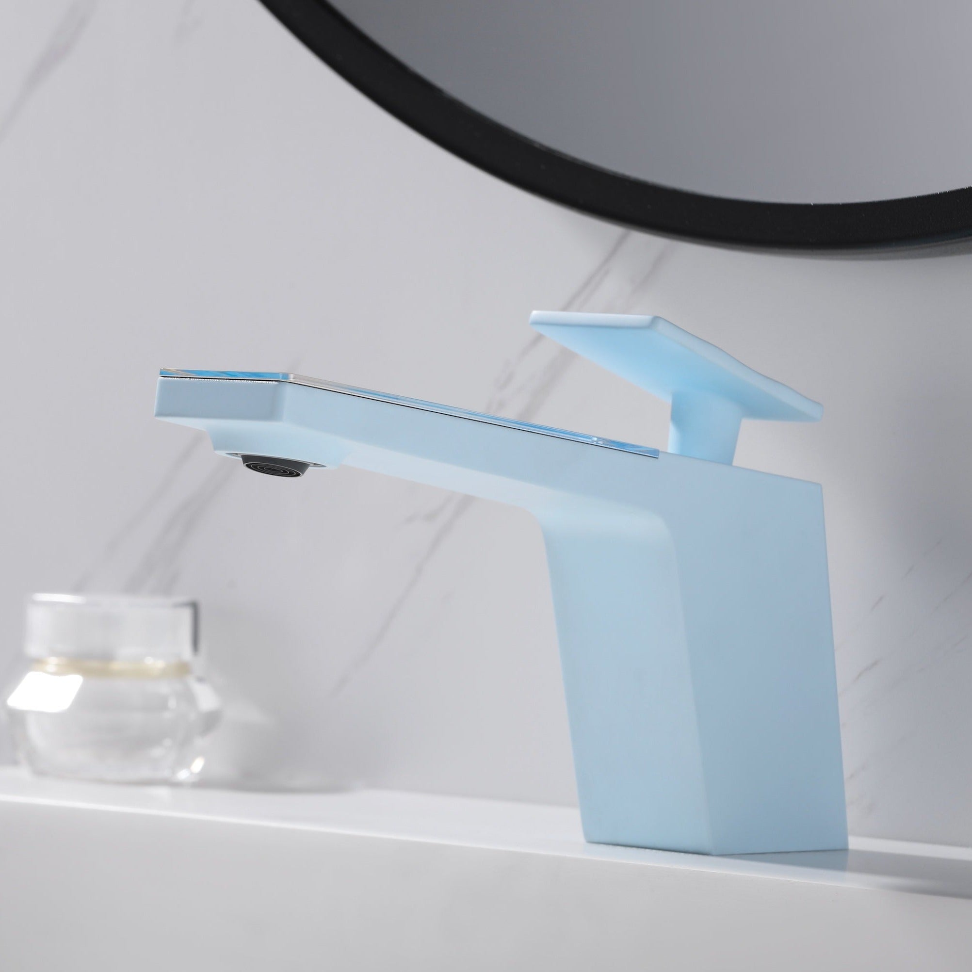 Rainly faucet fairy tale series pastel blue finish bottom view #color_pastel blue