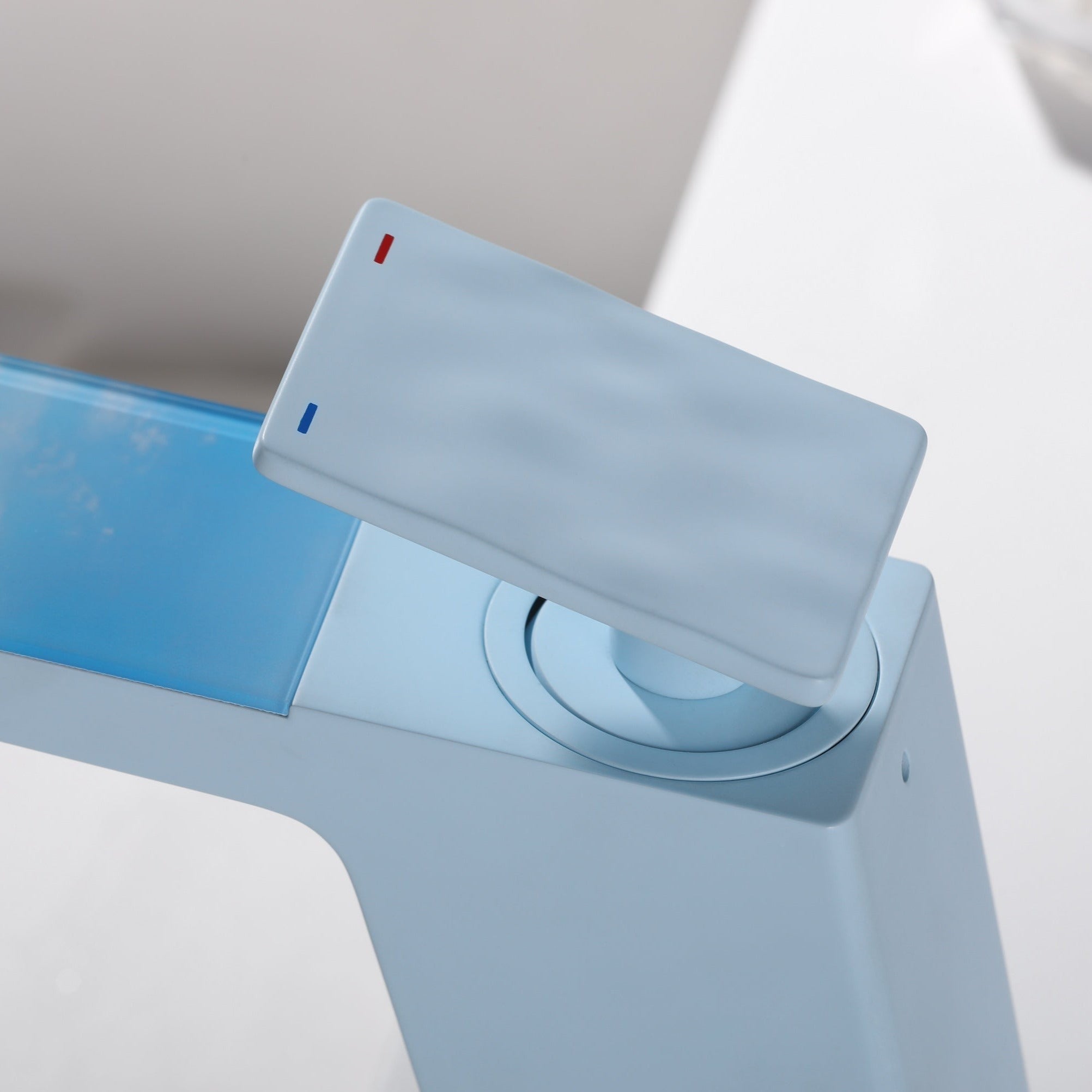 Rainly faucet fairy tale series pastel blue finish wavy handle #color_pastel blue