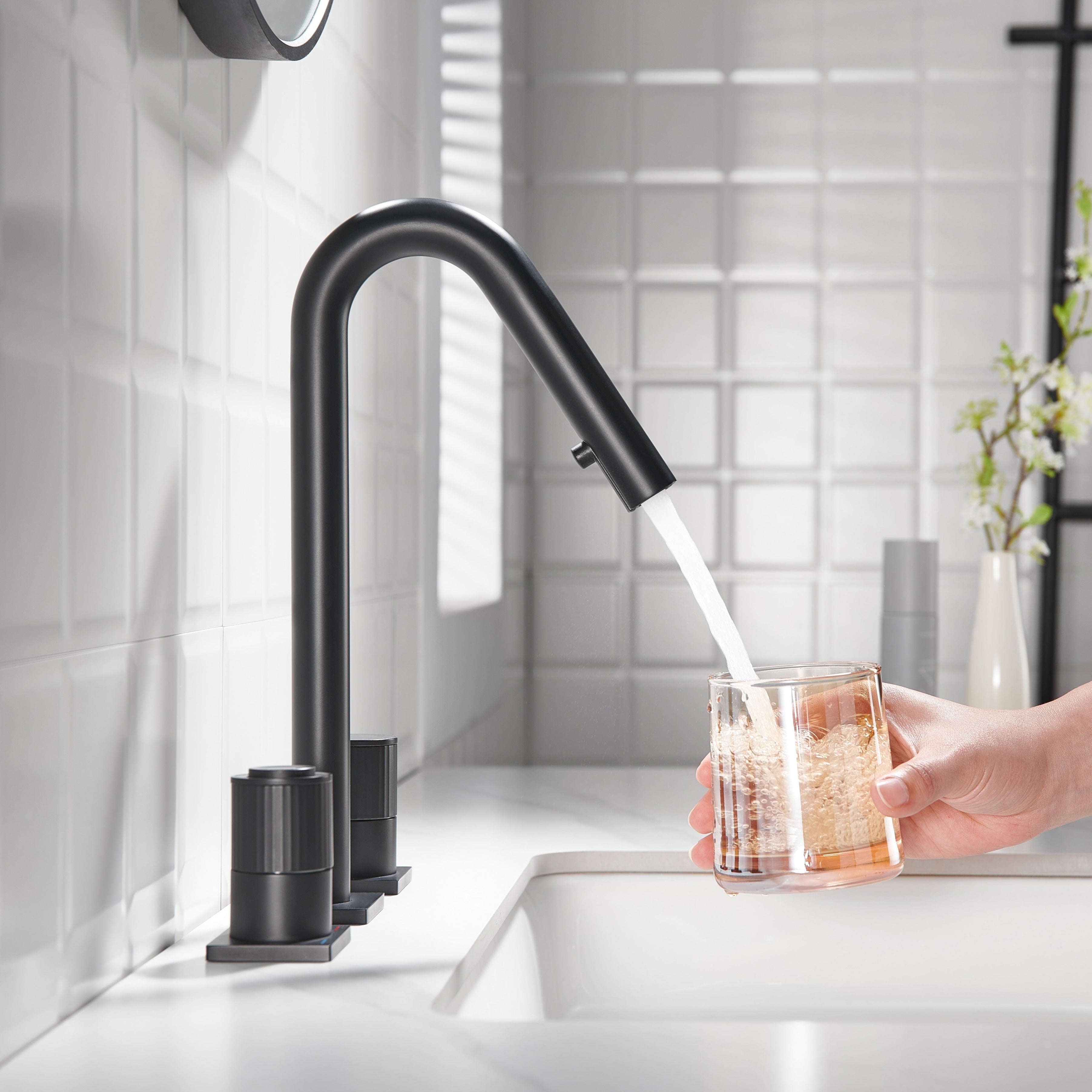 Rainly faucet once-upon-a-time series side view with water glass
