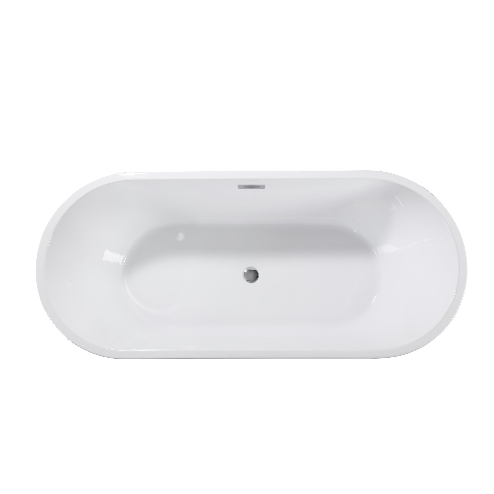 59" Acrylic Freestanding Bathtub with Unique Pleated Design: Spacious Oval Shape, Gloss Black Finish, Brushed Nickel Overflow & Pop-Up Drain