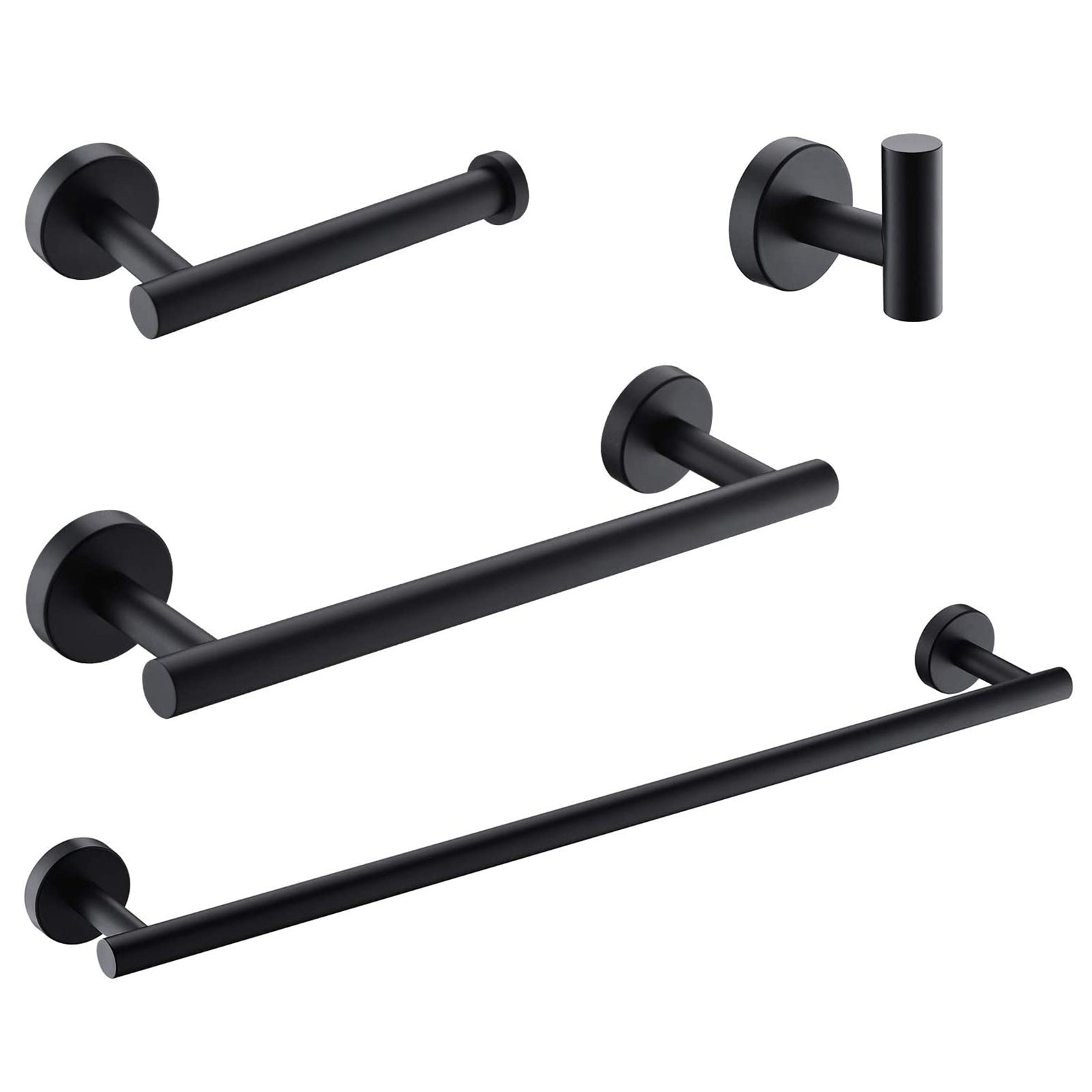 8-Pieces Matte Black Bathroom Accessories Set, Stainless Steel Bathroom Hardware Set, Bath Towel Bar Set, Towel Racks for Bathroom Wall Mounted.