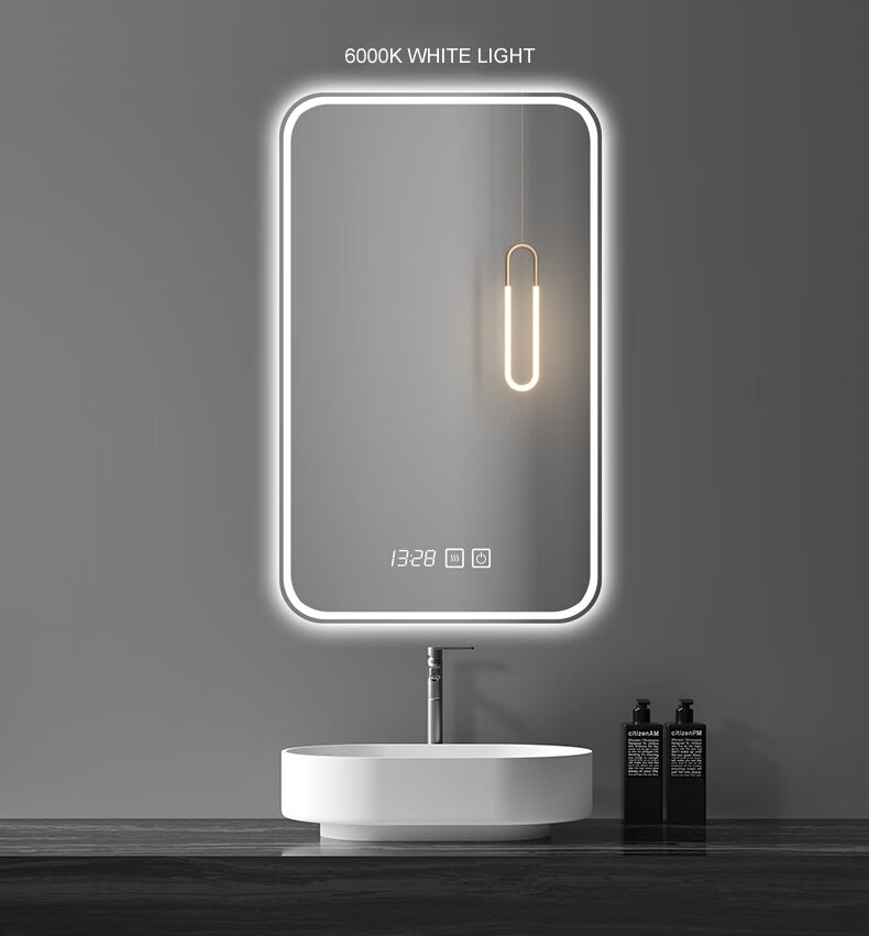 Rainly SmartGlow 20x28" LED Vanity Mirror - Time, Temp & Defogging