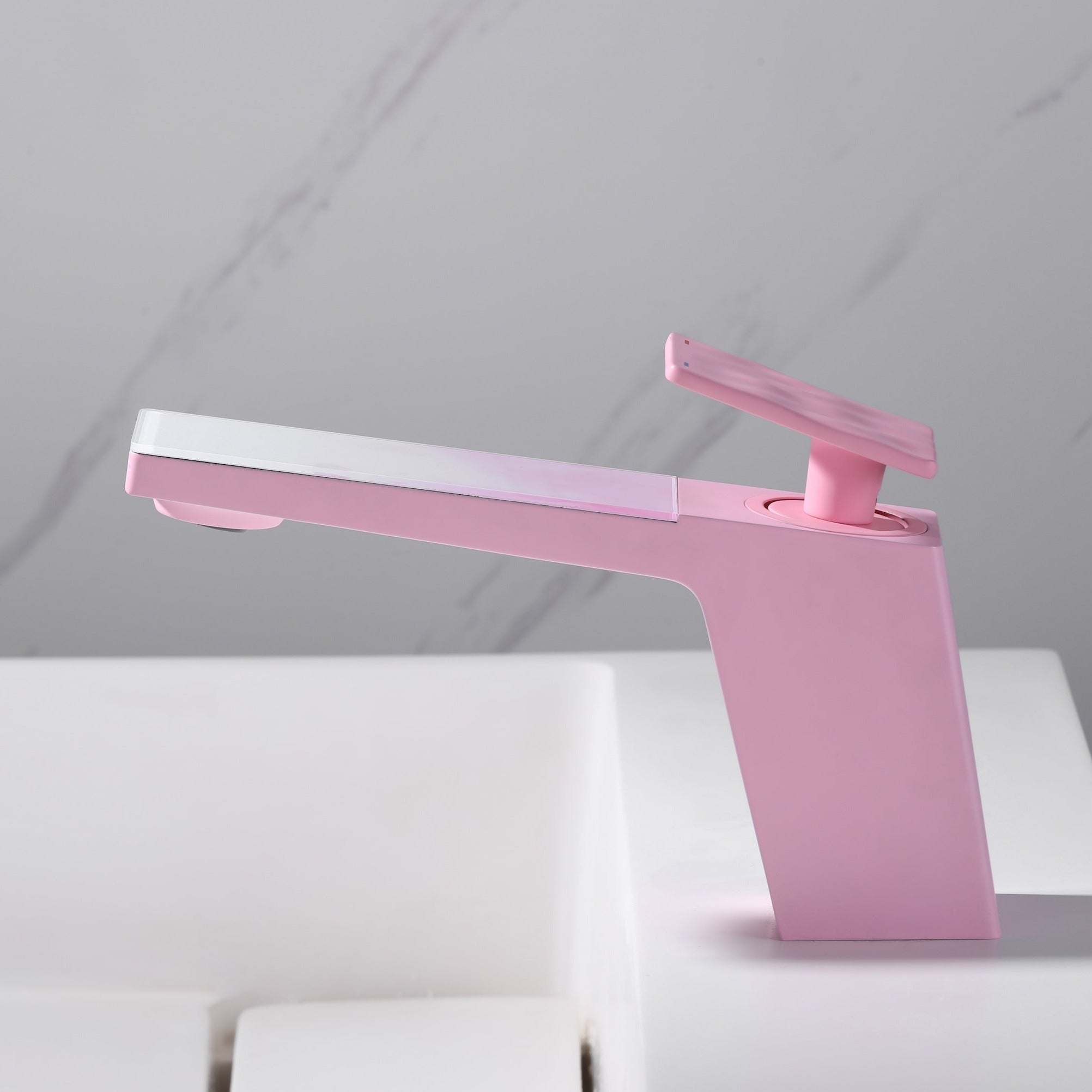 Rainly faucet fairy tale series pink finish side view #color_cherry blossom pink