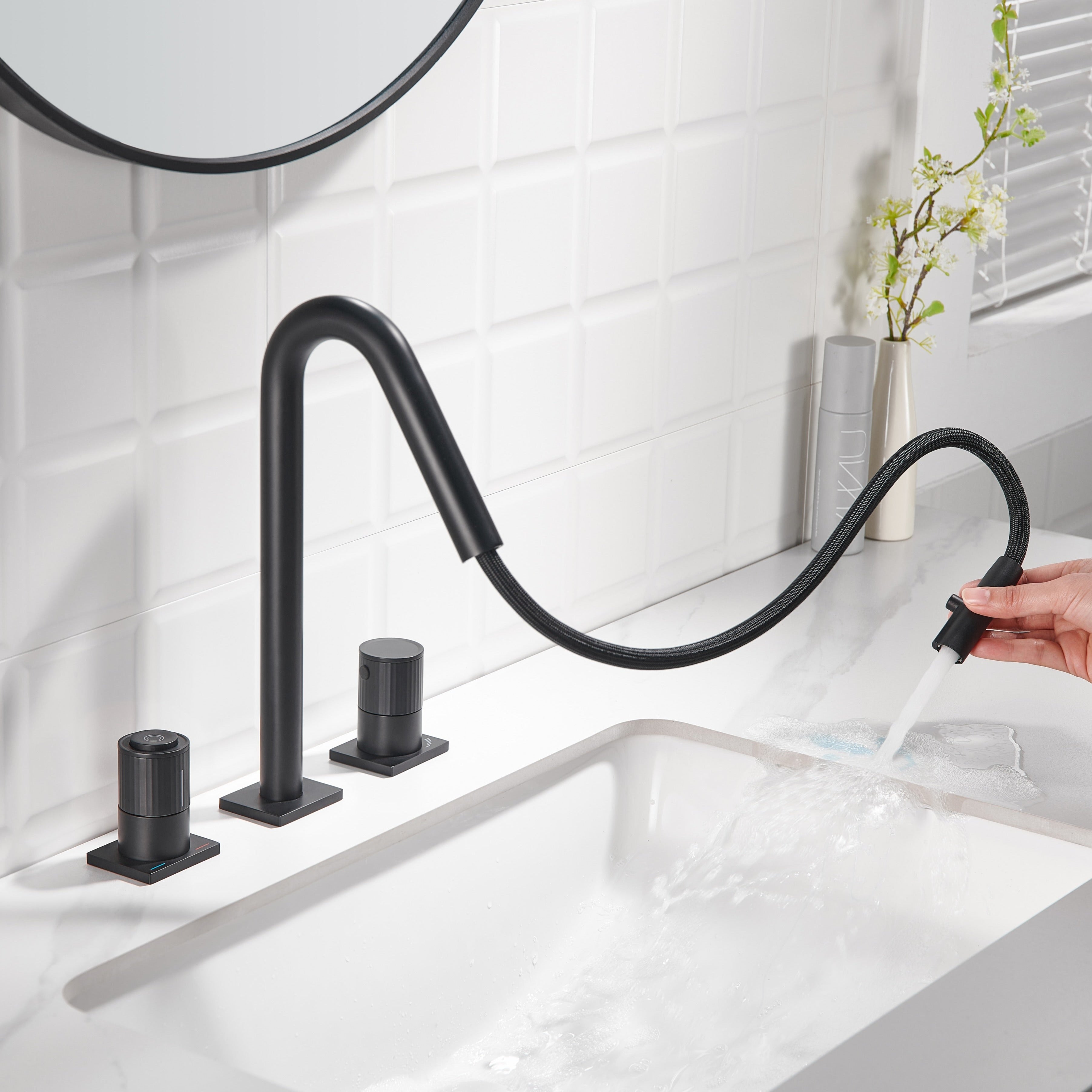 Black Kitchen Faucet-WaterSong 3 Modes Pull Down Sprayer Kitchen Sink shops Faucet